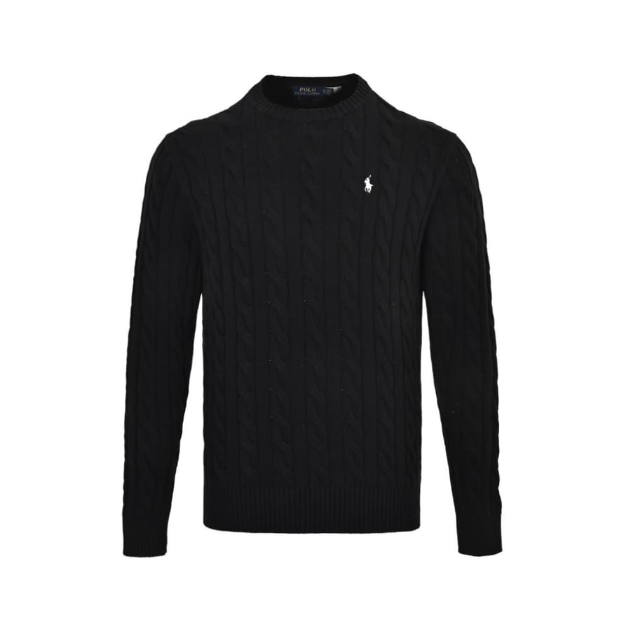 Polo Ralph Lauren Cable-Knit Wool Cashmere Sweater Black
