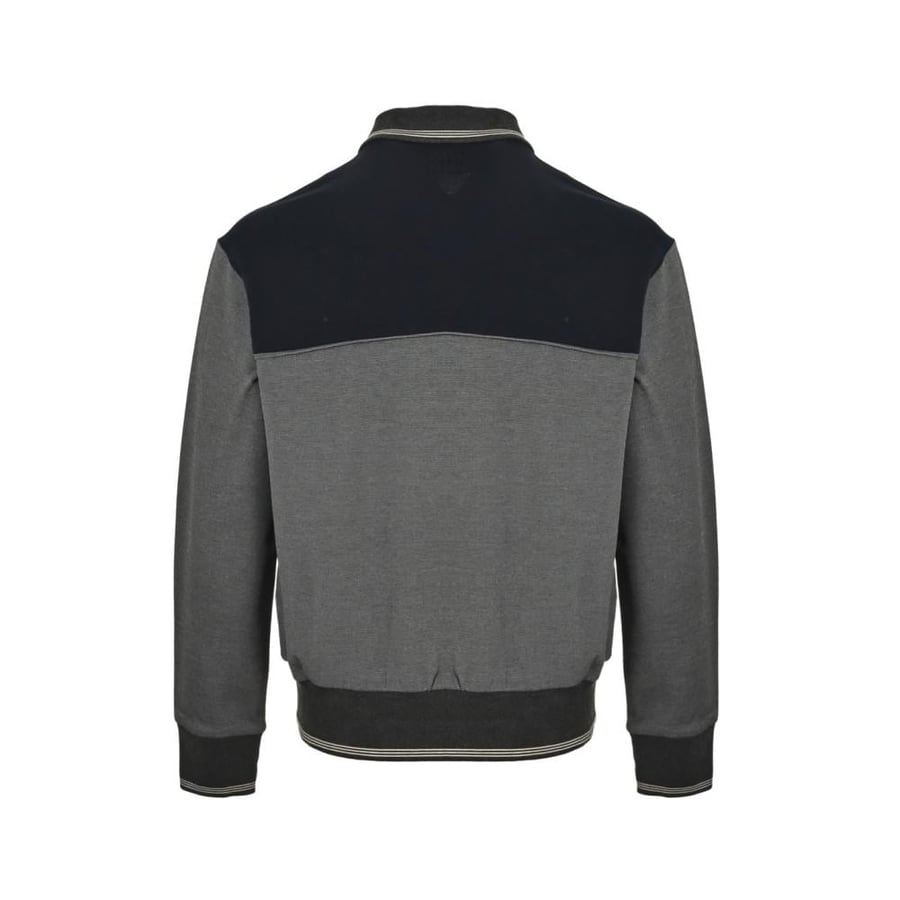 Miu Miu Polo-Neck Zipped Sweatshirt Grey / Navy Blue