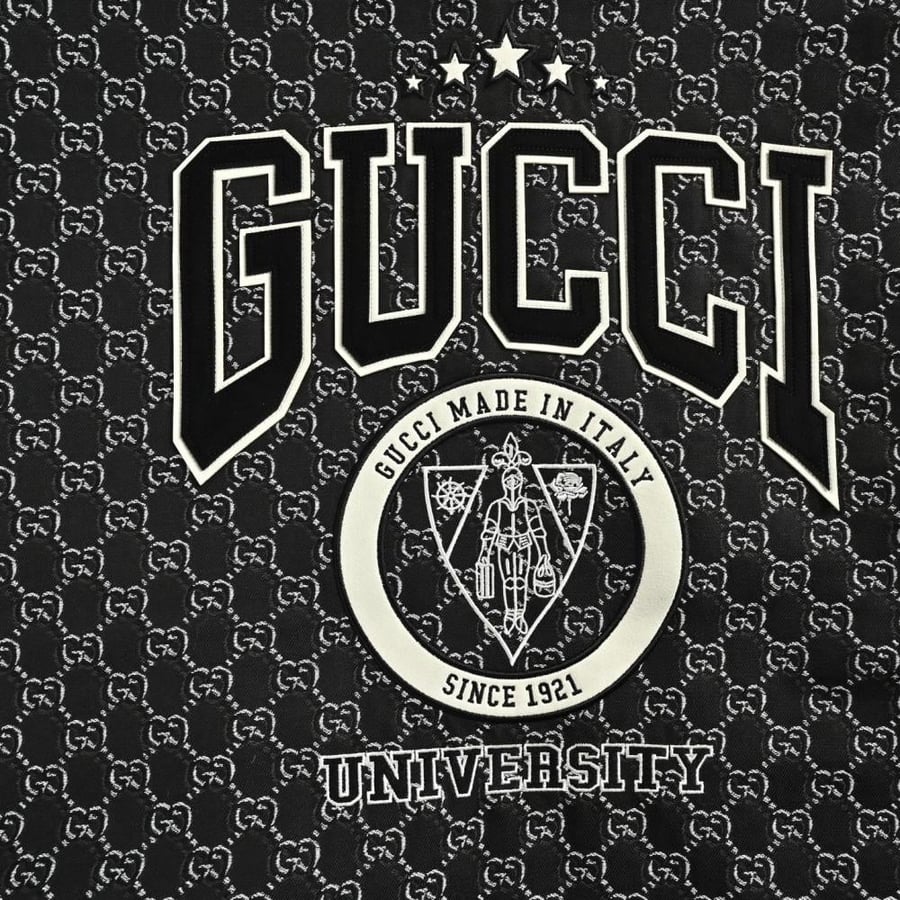 Gucci Reversible Nylon Twill Zip Bomber Jacket