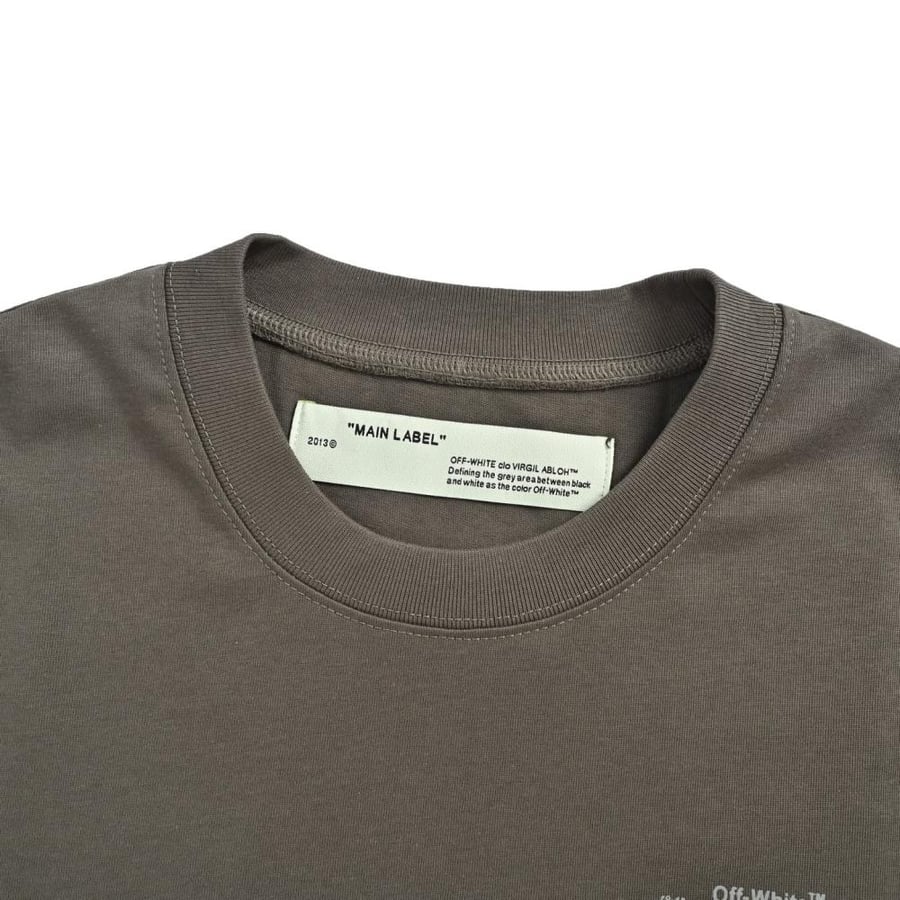 Off-White Stitched Arrows Logo T-Shirt Olive Grey