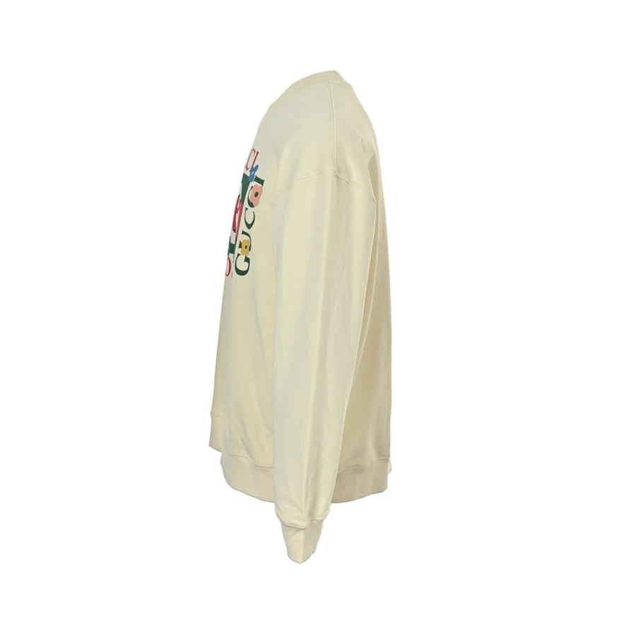 Gucci Kids Double G Colorful Print Cotton Sweatshirt Off-White