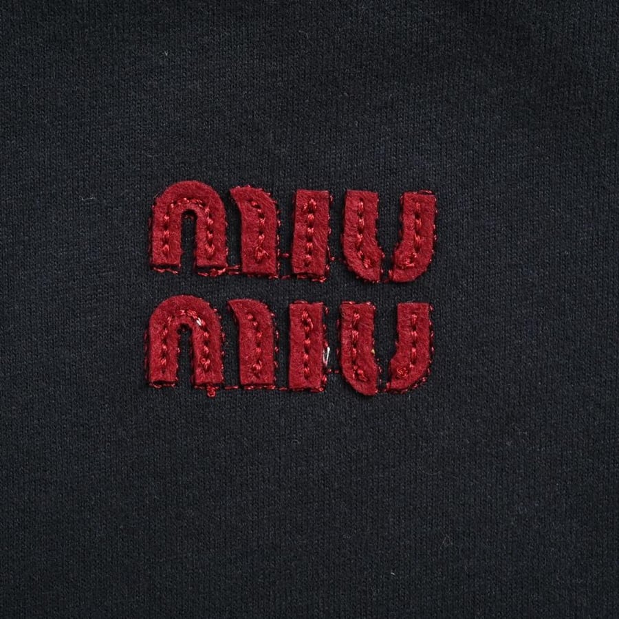 Miu Miu Long-Sleeved Cotton Jersey T-Shirt Blue