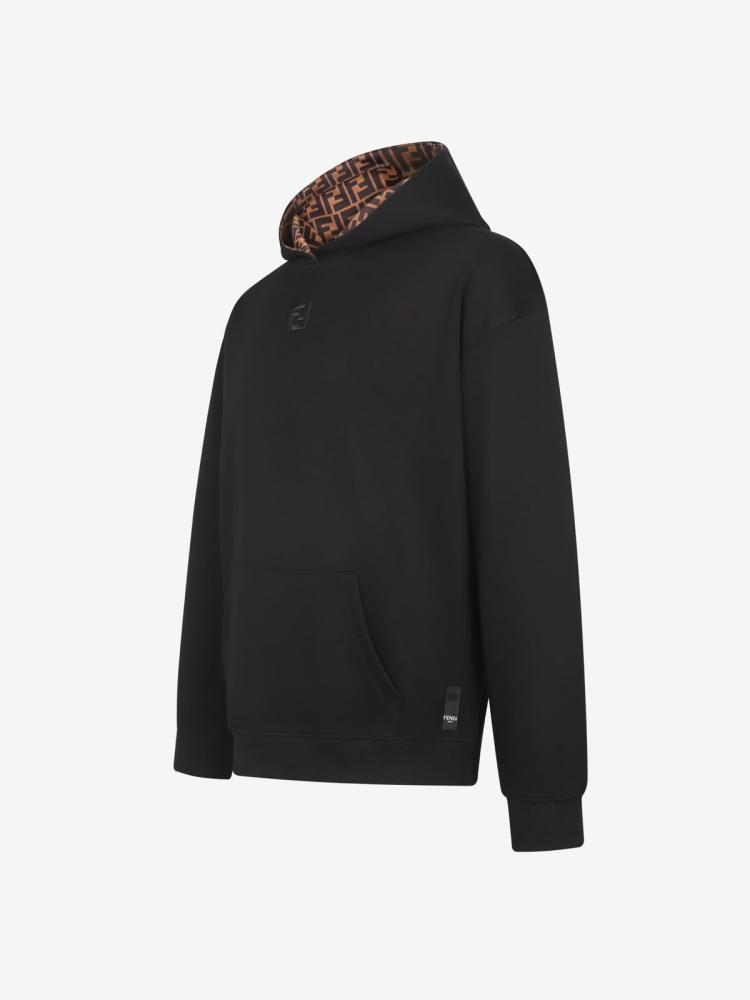 Fendi Cotton Hooded Sweatshirt Black