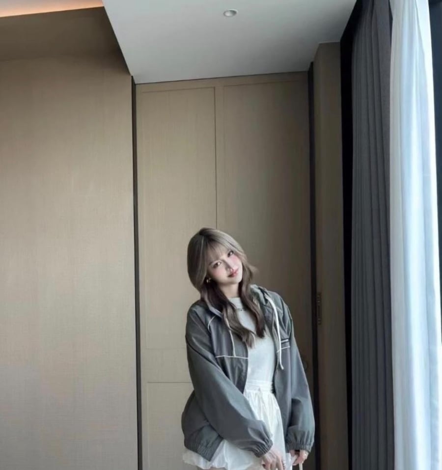 Miu Miu Technical Silk Zipper Blouson Jacket Grey