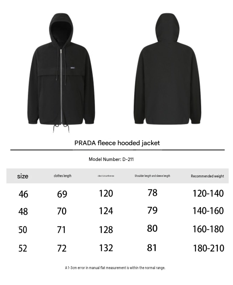 Prada Hooded Technical Fabric Blouson Jacket Black