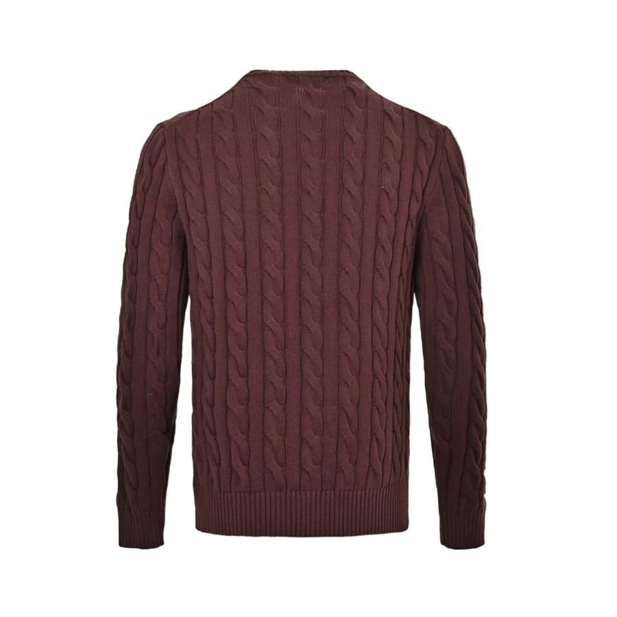 Polo Ralph Lauren Cable-Knit Wool Cashmere Sweater Burgundy