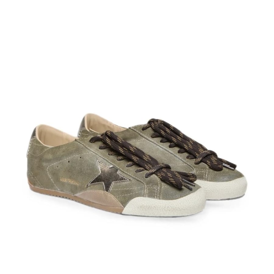 True-Star in olive suede with gold star