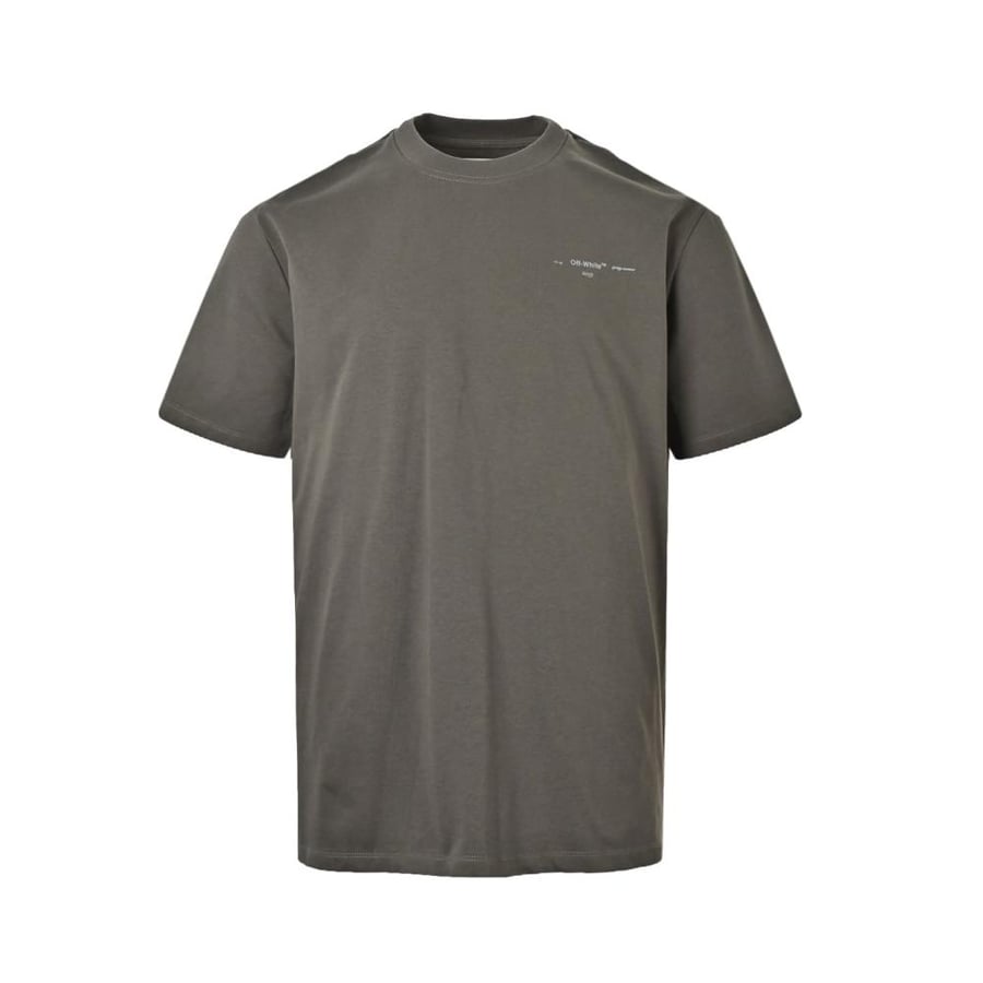 Off-White Stitched Arrows Logo T-Shirt Olive Grey