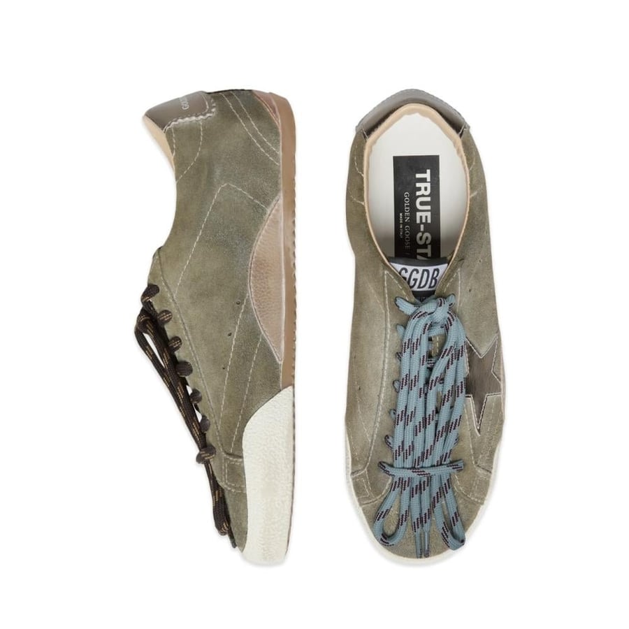 True-Star in olive suede with gold star