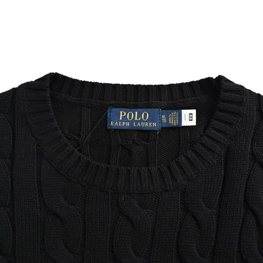 Polo Ralph Lauren Cable-Knit Wool Cashmere Sweater Black