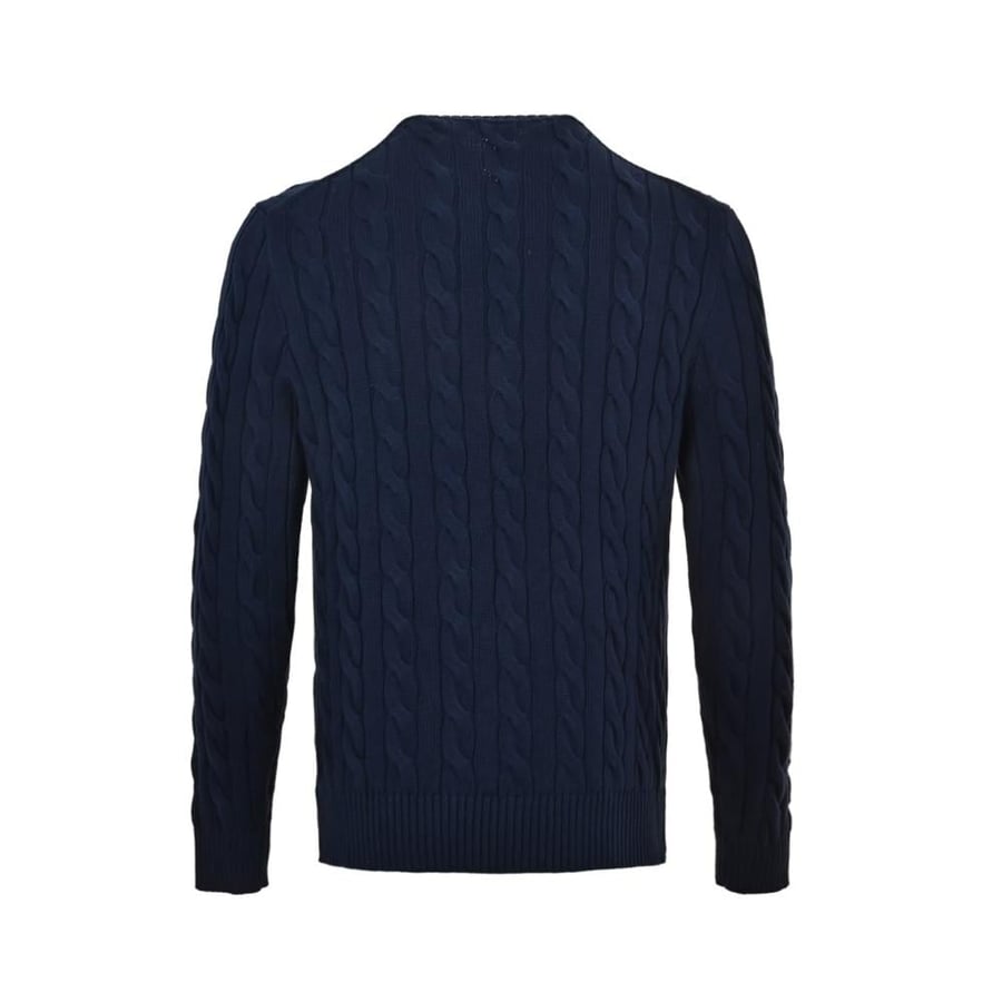 Polo Ralph Lauren Cable-Knit Wool Cashmere Sweater Navy Blue