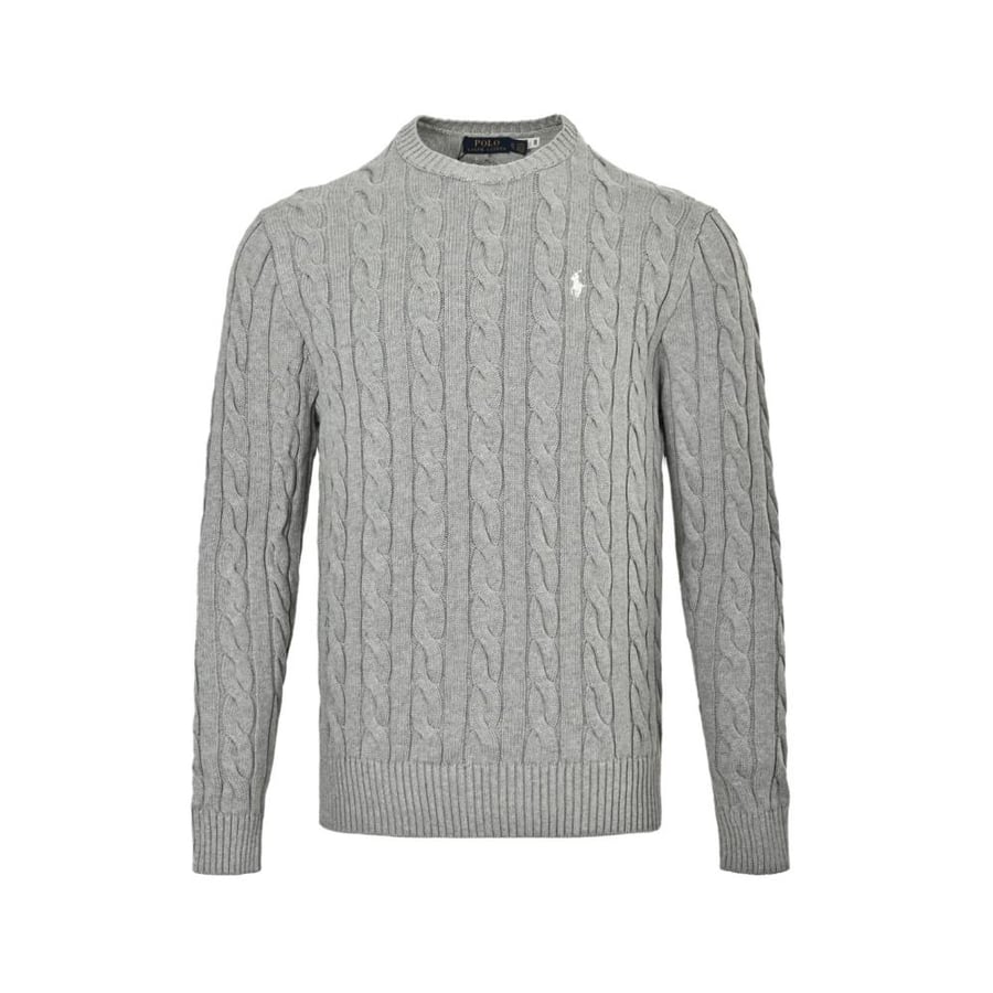 Polo Ralph Lauren Cable-Knit Wool Cashmere Sweater Grey