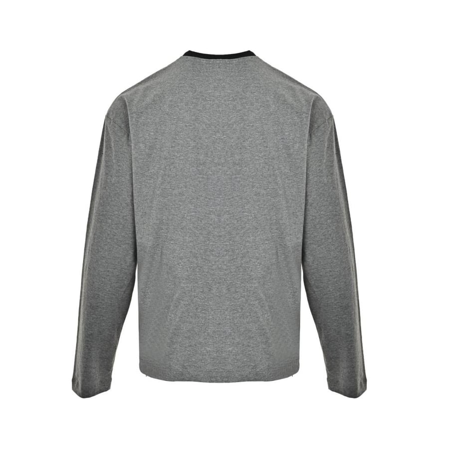 Miu Miu Long-Sleeved Cotton Jersey T-Shirt Grey