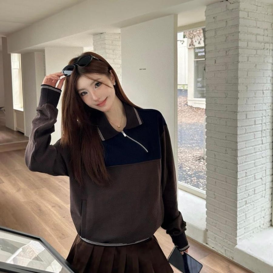 Miu Miu Two-Toned Polo Sweatshirt