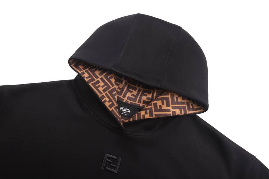 Fendi Cotton Hooded Sweatshirt Black