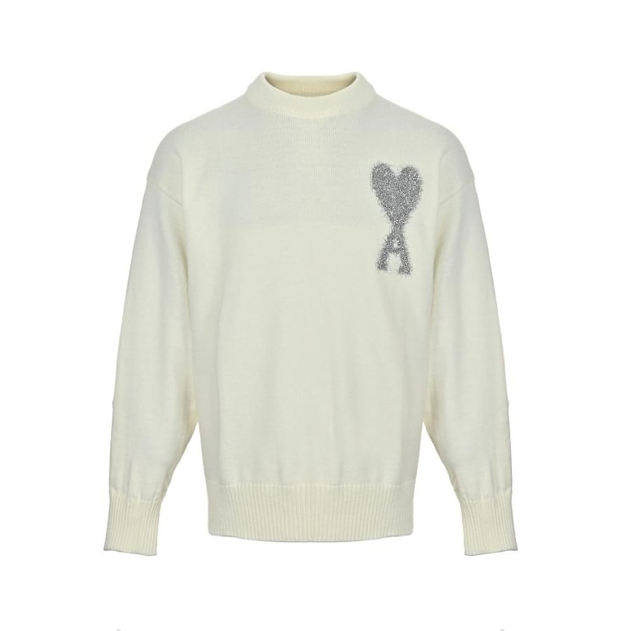 Ami Paris off-white wool crewneck sweater