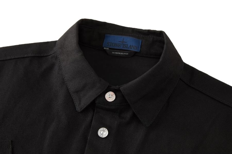 Stone Island Cotton Denim Overshirt Black