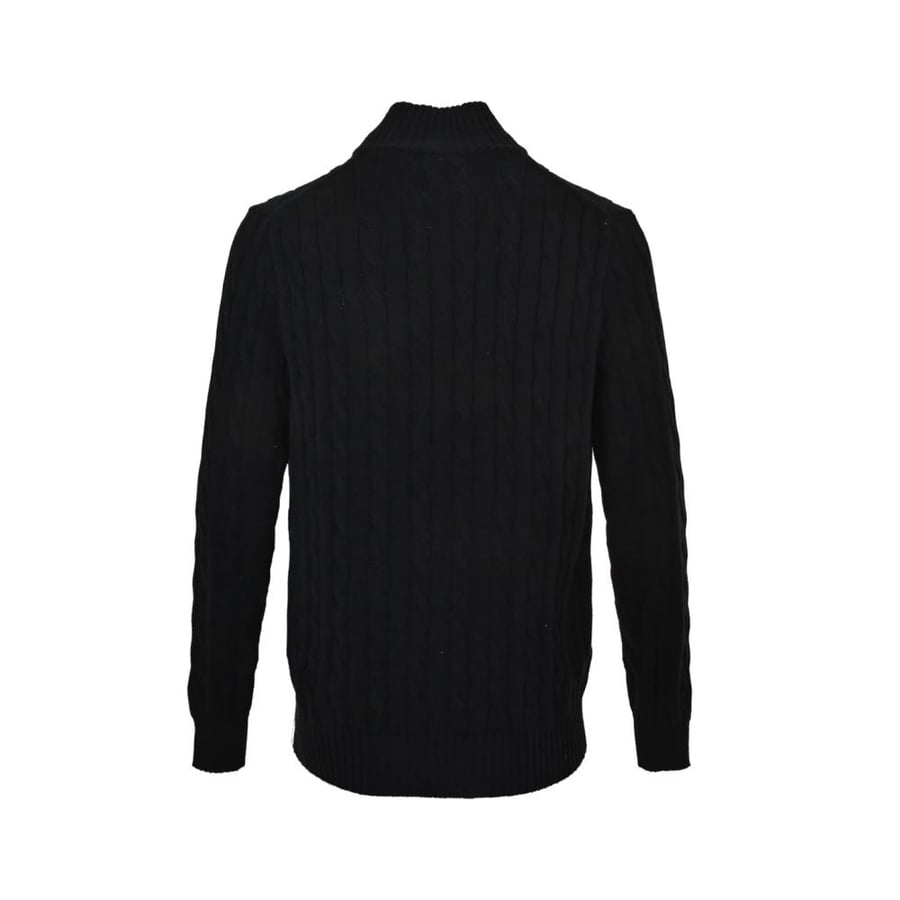 Polo Ralph Lauren Cable-Knit Cotton Full-Zip Sweater Black