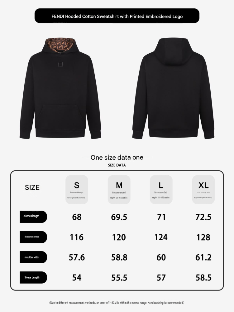 Fendi Cotton Hooded Sweatshirt Black