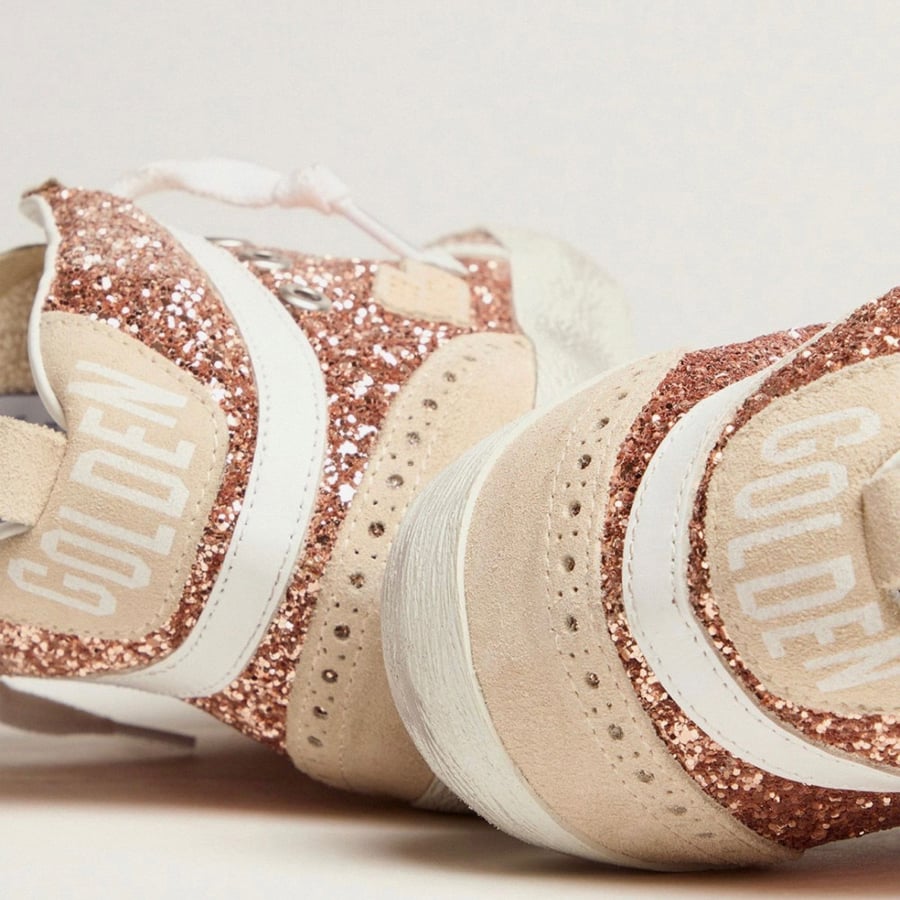 Mid-Star sneakers with pink-gold glitter