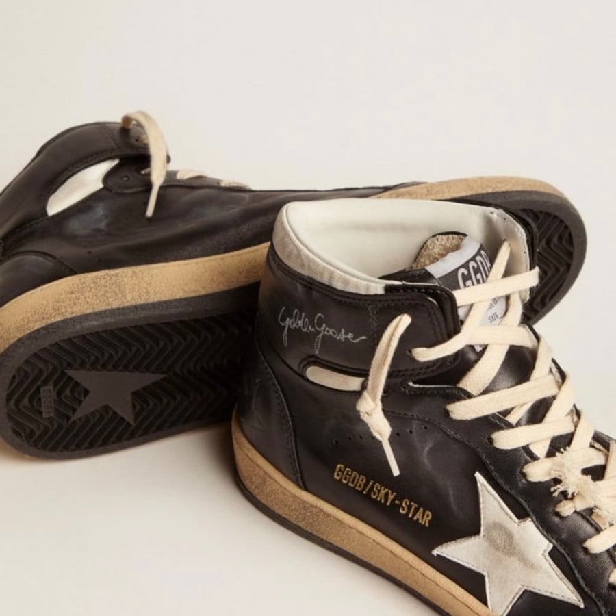 Golden Goose Sky-Star sneakers in black nappa leather with white nappa-leather star