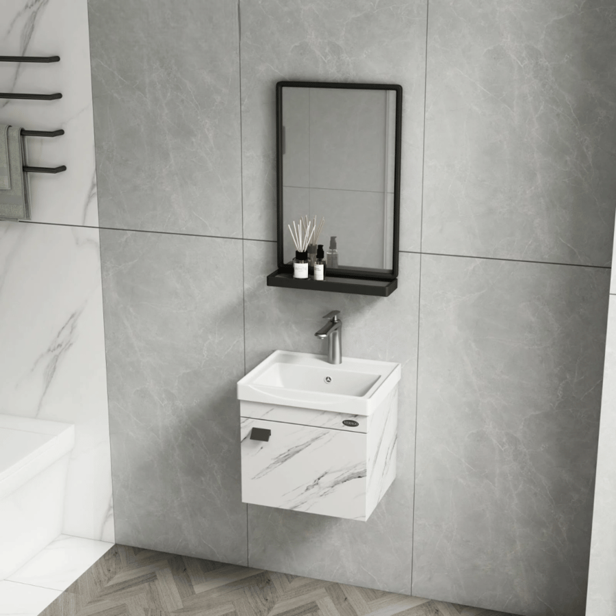 White plywood wooden washbasin, 43cm in size -