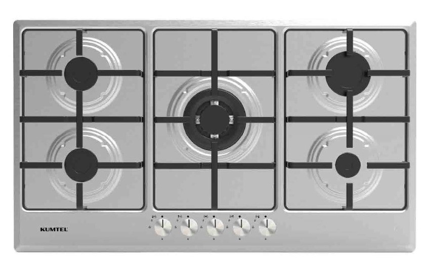 سطح بلت ان غاز كومتيل 5 عيون 90 سم استيل (تركي) M9-50BTF