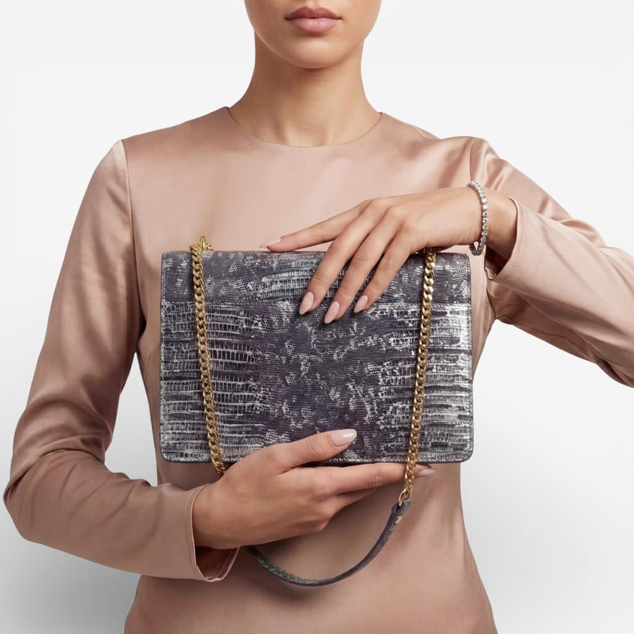 ORLA CAVIAR IN CROCODILE-EMBOSSED LEATHER