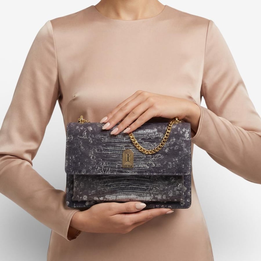 ORLA CAVIAR IN CROCODILE-EMBOSSED LEATHER