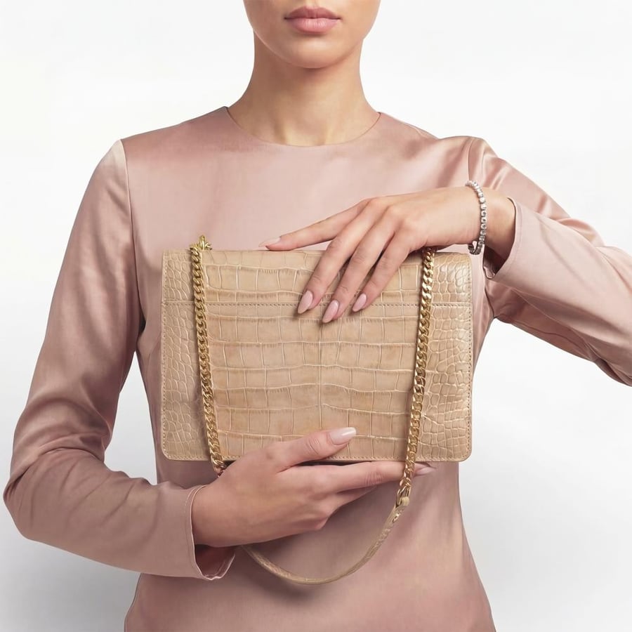 ORLA PEARL IN CROCODILE-EMBOSSED LEATHER