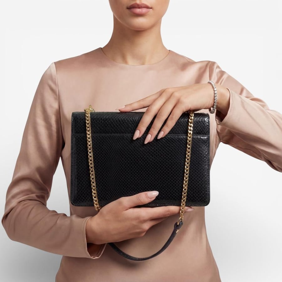ORLA VENOM IN PYTHON-EMBOSSED LEATHER