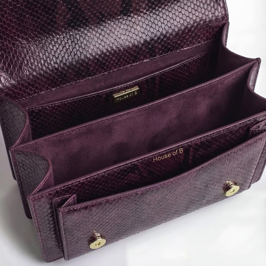 ORLA VIOLET IN PYTHON-EMBOSSED LEATHER