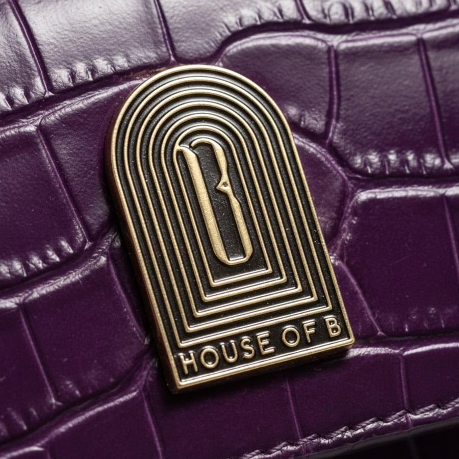 XAVIA 25 GRAPE IN CROCODILE-EMBOSSED LEATHER