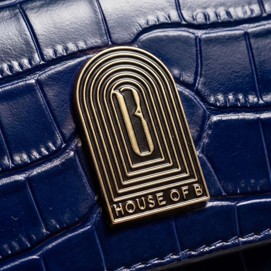 ORLA MIDNIGHT IN CROCODILE-EMBOSSED LEATHER