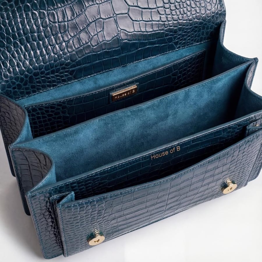ORLA MARINE IN CROCODILE-EMBOSSED LEATHER