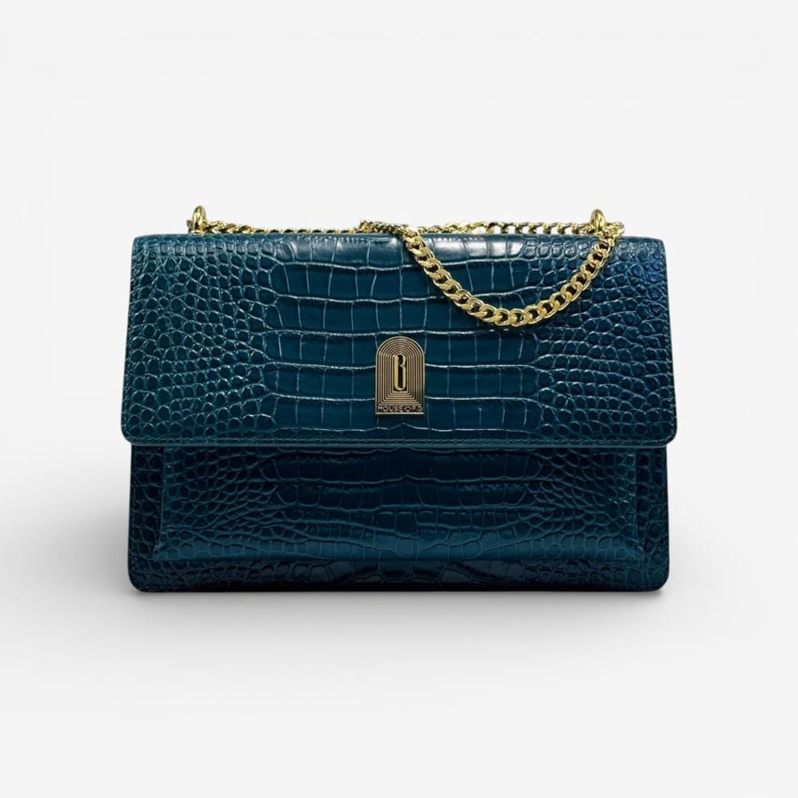 ORLA MARINE IN CROCODILE-EMBOSSED LEATHER