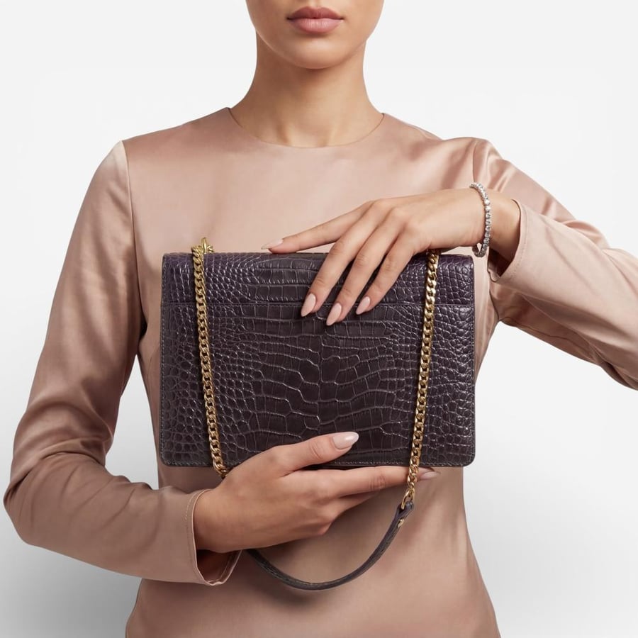 ORLA SHADOW IN CROCODILE-EMBOSSED LEATHER
