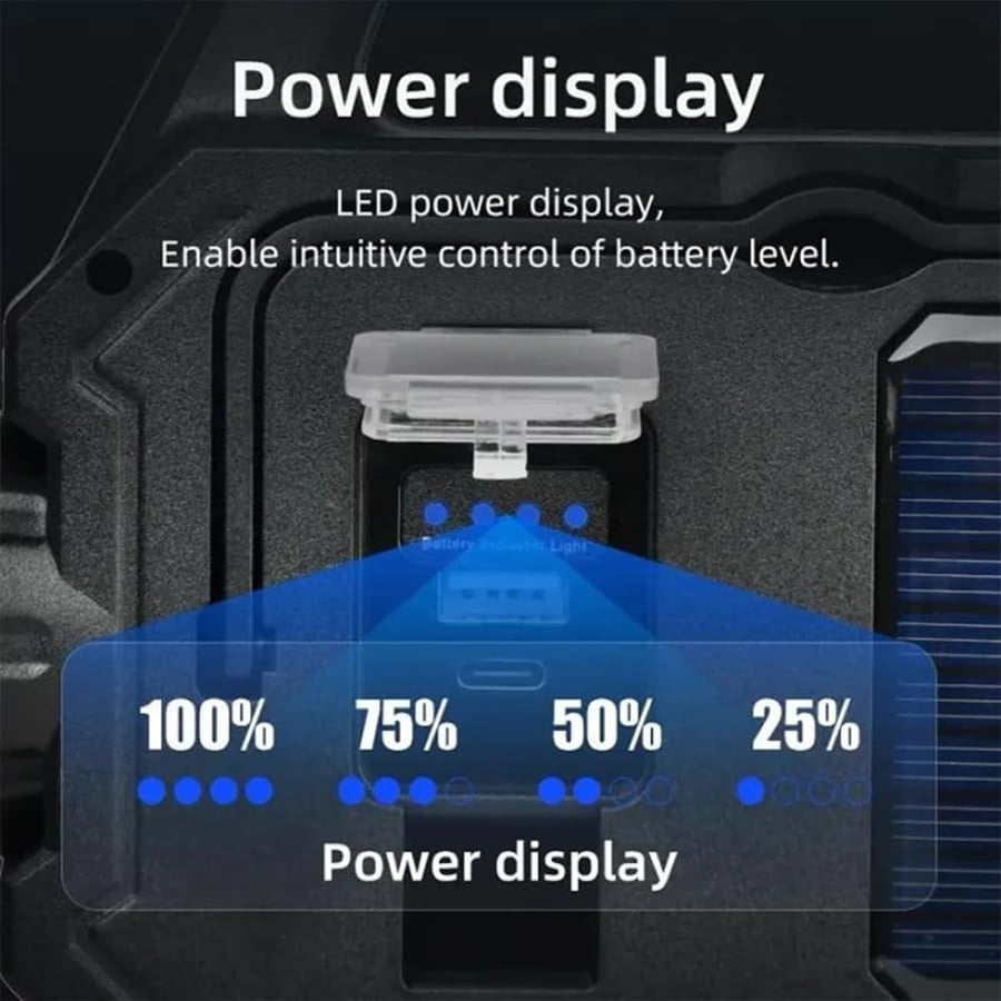 كشاف LED شمسي محمول YT-880 قابل للشحن USB قوي متعدد الأوضاع  4