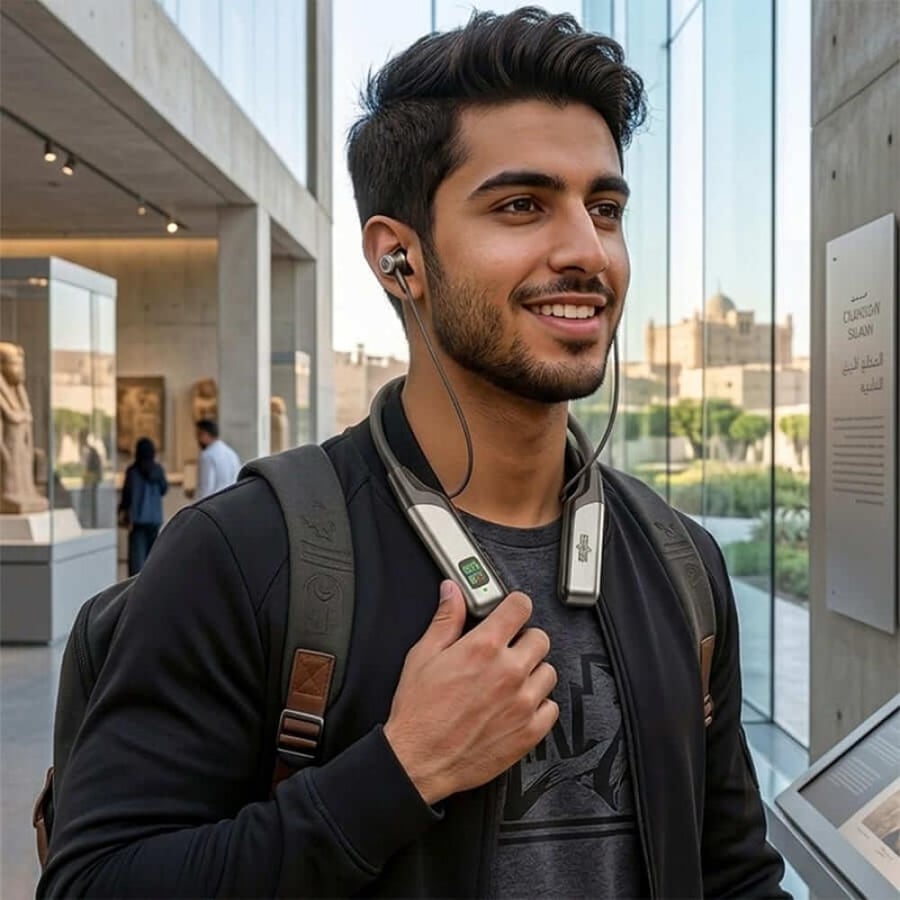 سماعة رقبة لاسلكية SOUNDMAX SM164 شاشة LED بطارية 1200mAh 3