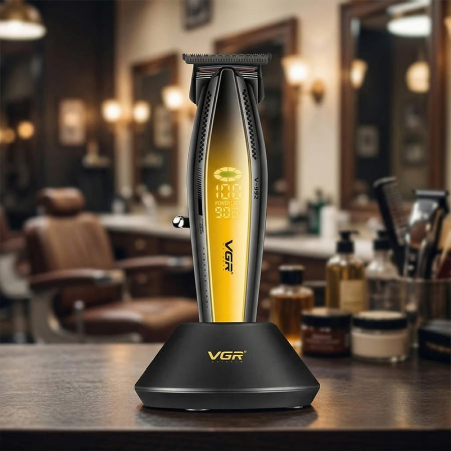 ماكينة حلاقة VGR V-992 بمحرك 9000 دورة وشفرات DLC وسيراميك  9