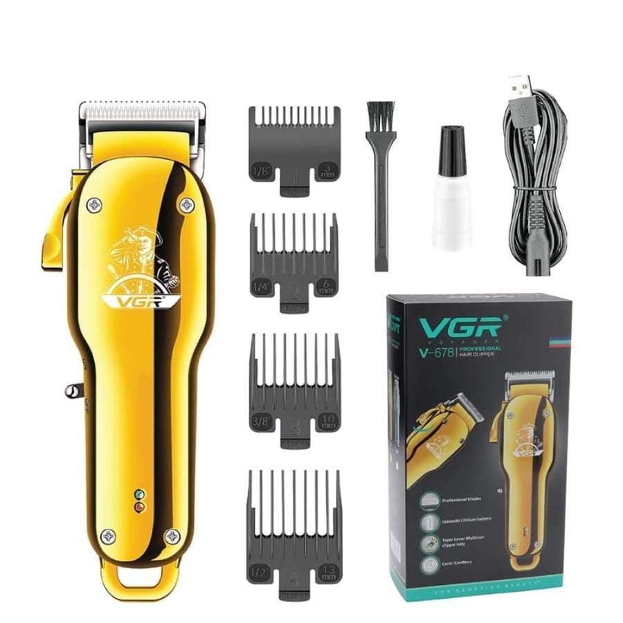 ماكينة قص شعر VGR V-678 احترافية - بطارية 180 دقيقة وشفرات فولاذ