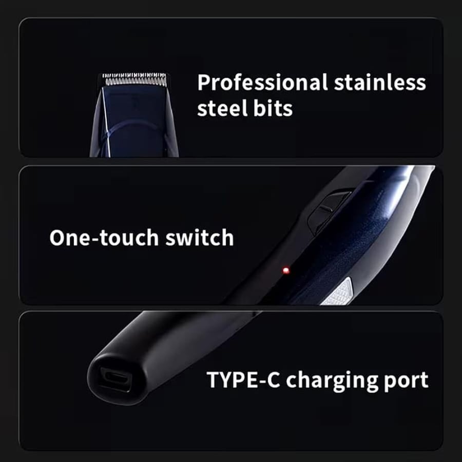 ماكينة حلاقة احترافية T-Blade لاسلكية USB بطارية قوية وصوت منخفض  4