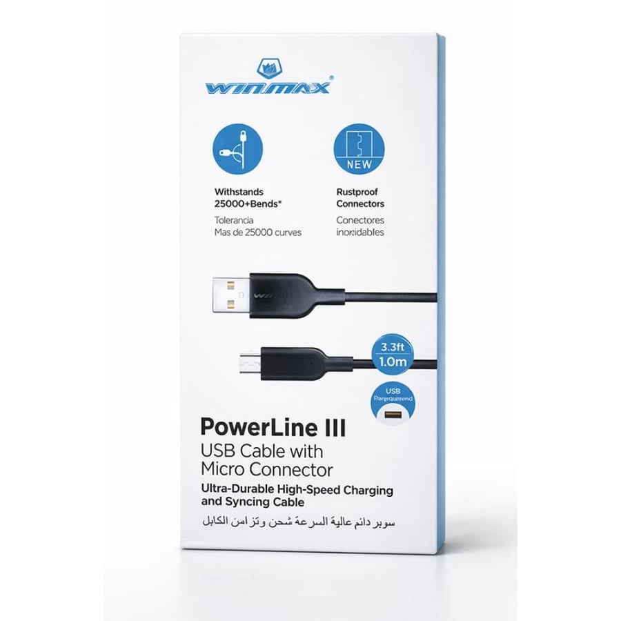 كابل شحن Type-C سريع PowerLine II متين مقاوم للثني بطول 1 متر