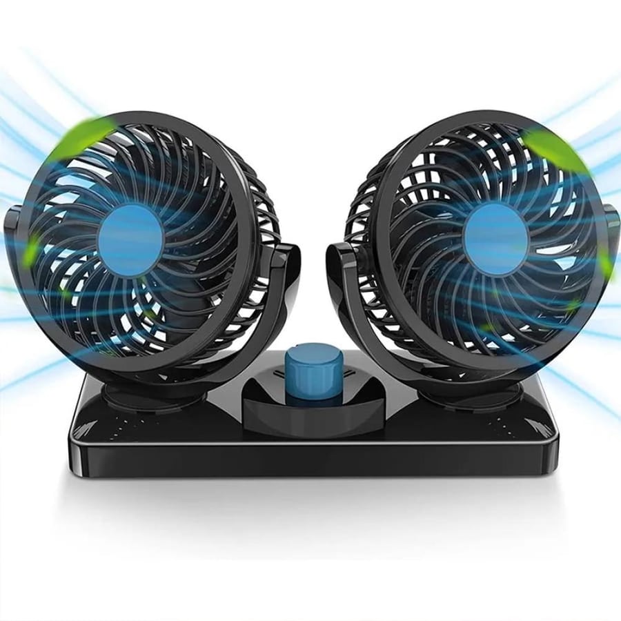 مروحة سيارة مزدوجة DENX DX2567 USB بسرعتين وتصميم محمول  6