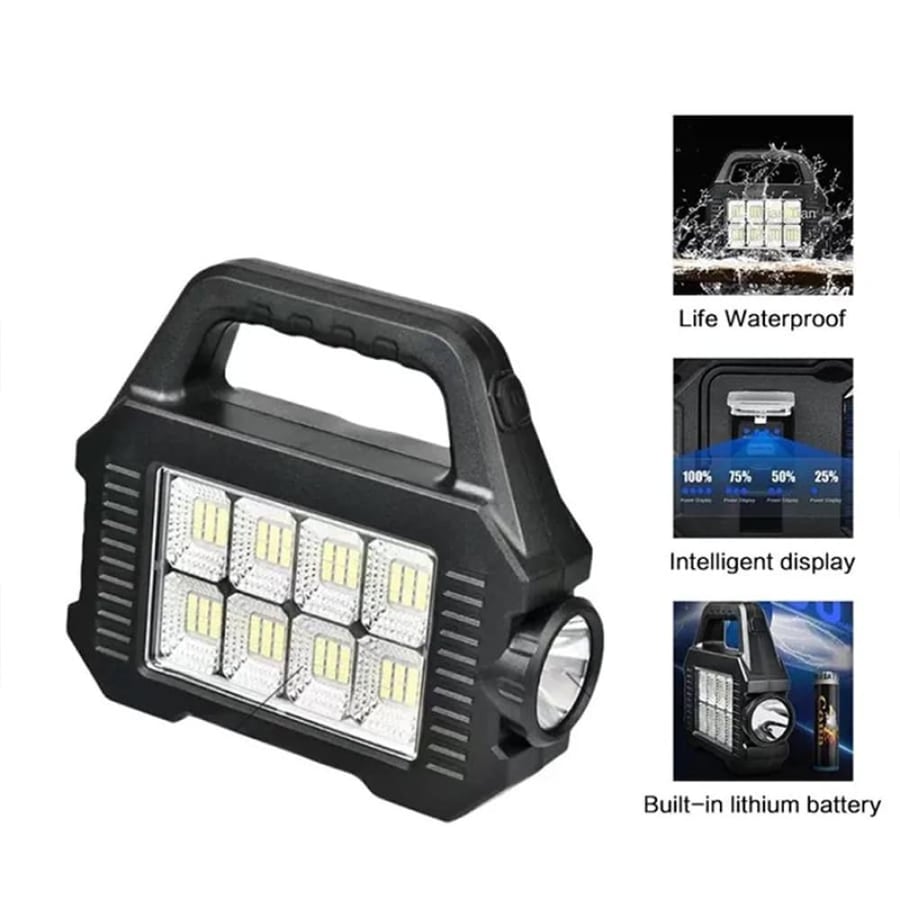 كشاف LED شمسي محمول YT-880 قابل للشحن USB قوي متعدد الأوضاع  6