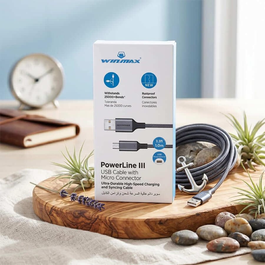 كابل شحن Type-C سريع PowerLine II متين مقاوم للثني بطول 1 متر  1