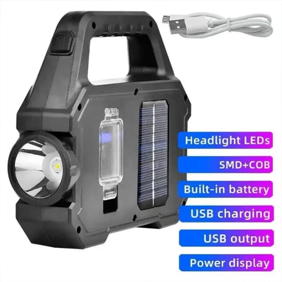 كشاف LED شمسي محمول YT-880 قابل للشحن USB قوي متعدد الأوضاع  7