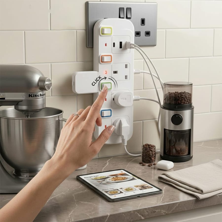 محول TradaMax متعدد 4 مخارج مع USB وType-C بقدرة 2000 واط  8