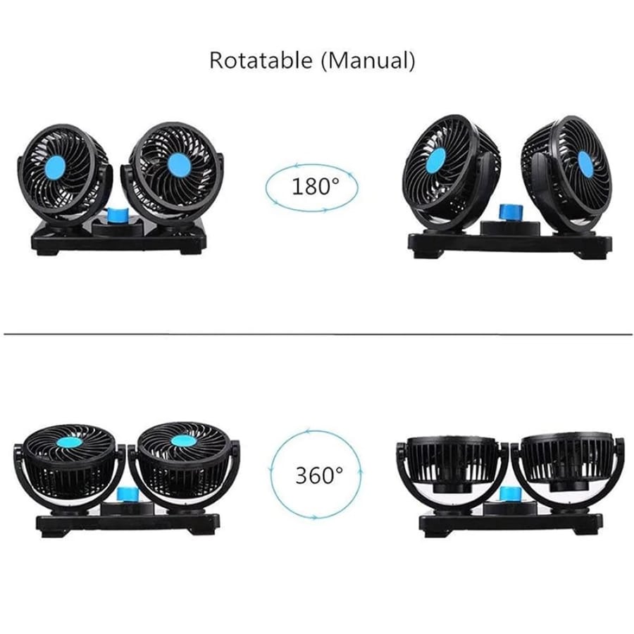مروحة سيارة مزدوجة DENX DX2567 USB بسرعتين وتصميم محمول  8