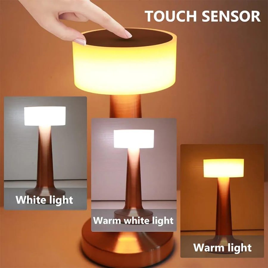 مصباح طاولة ماسي LED بتصميم فاخر يعمل باللمس ويشحن عبر USB   4